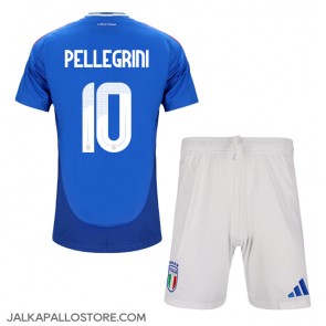 Italia Lorenzo Pellegrini #10 Kotipaita Lapsille EM-Kisat 2024 Lyhythihainen (+ shortsit)